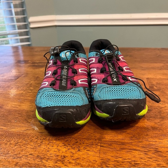 Salomon X-Scream purple blue green trail running shoes size 6.5 - Picture 4 of 12